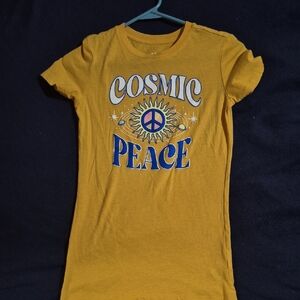 Abercrombie & Fitch Yellow Cosmic Peace Tee